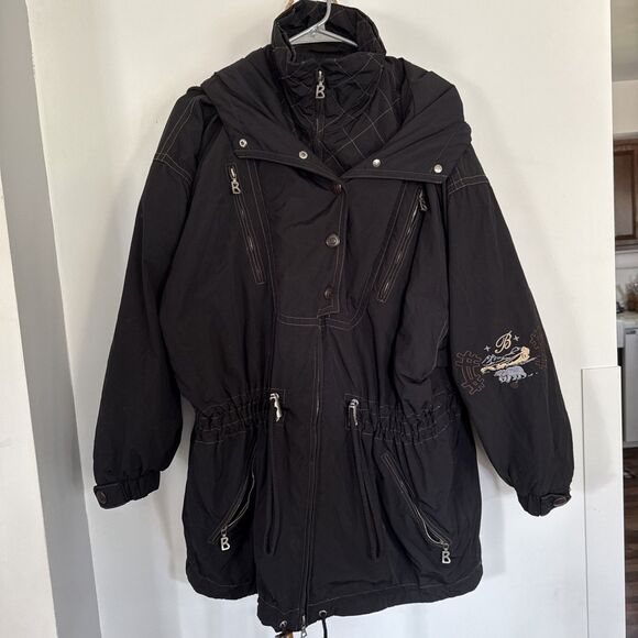 Bogner Ski Coat ?Vintage Women's Size 16 MADE IN USA Black EUC Many snaps/zip - Picture 7 of 14